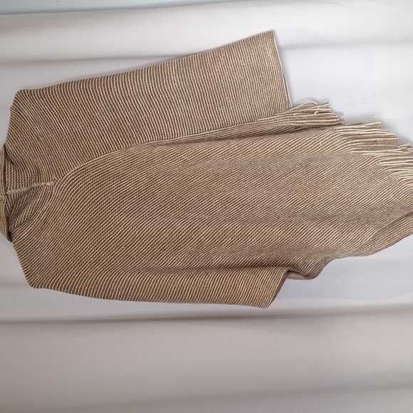 Chico's NWOT Striped Fringed Poncho One Size - Picture 4 of 6